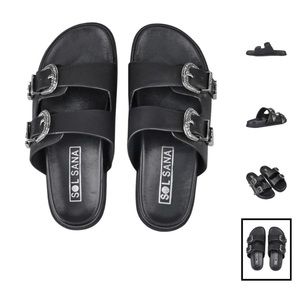 Sol Sana Westwood Wedge Black 38 (US 8) BNIB